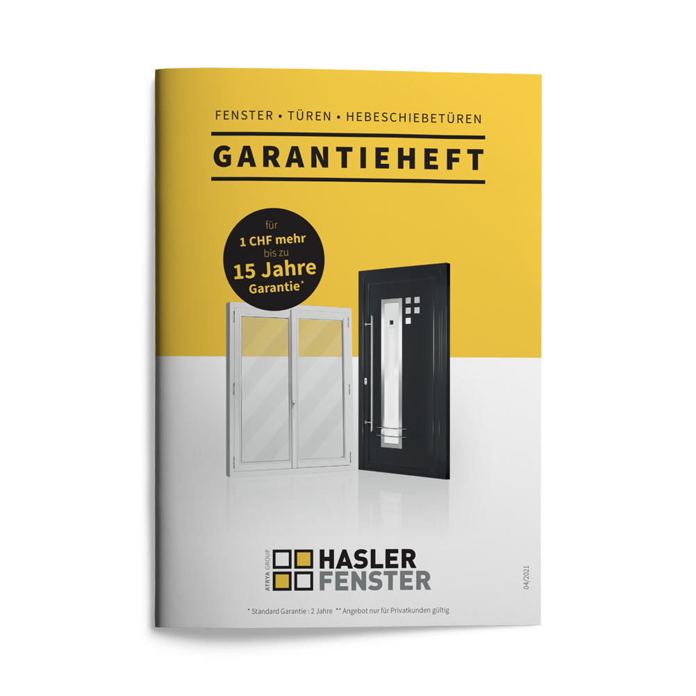 Garantieheft von Hasler Fenster