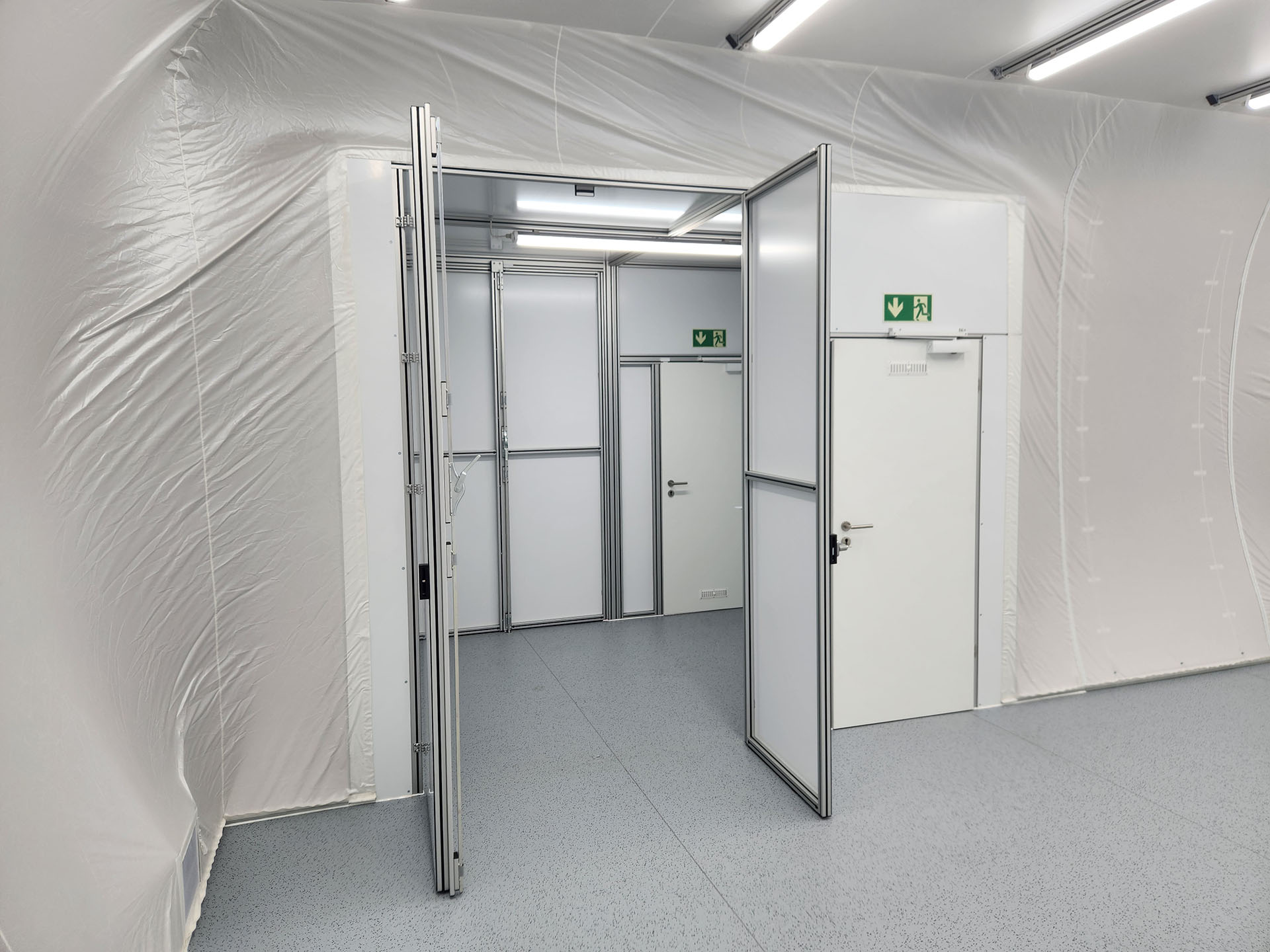 Modulare Reinraumkabine mit Aluminiumrahmen