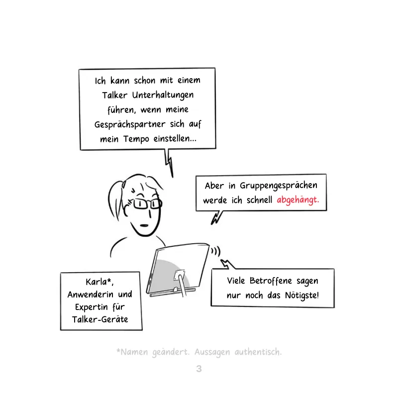 Comic: Karla beschreibt Gruppenunterhaltungen