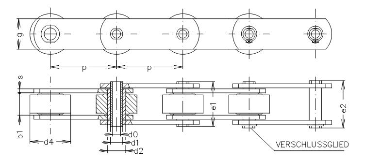 Hohlbolzenkette HB 8165 / MC 8168