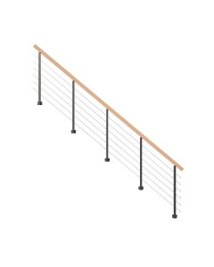 Brüstungsgeländer Modell Kos (Metall, Rechteckhandlauf)