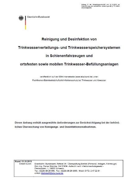 EBA-Anerkennung Trinkwasserschlauch-Desinfektion