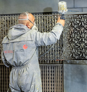 Painting in the in-house paint shop