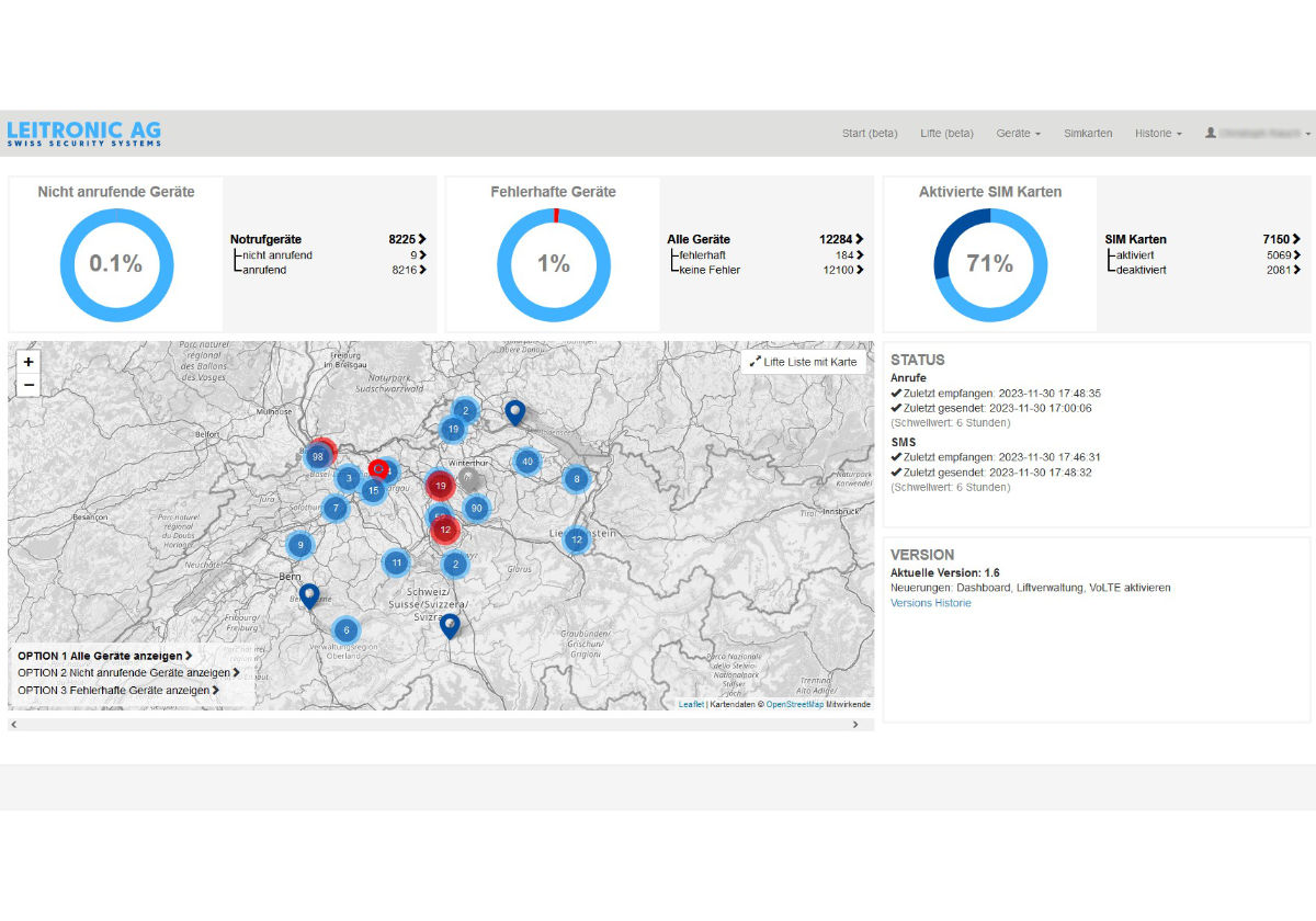 Leitronic Portal – Dashboard