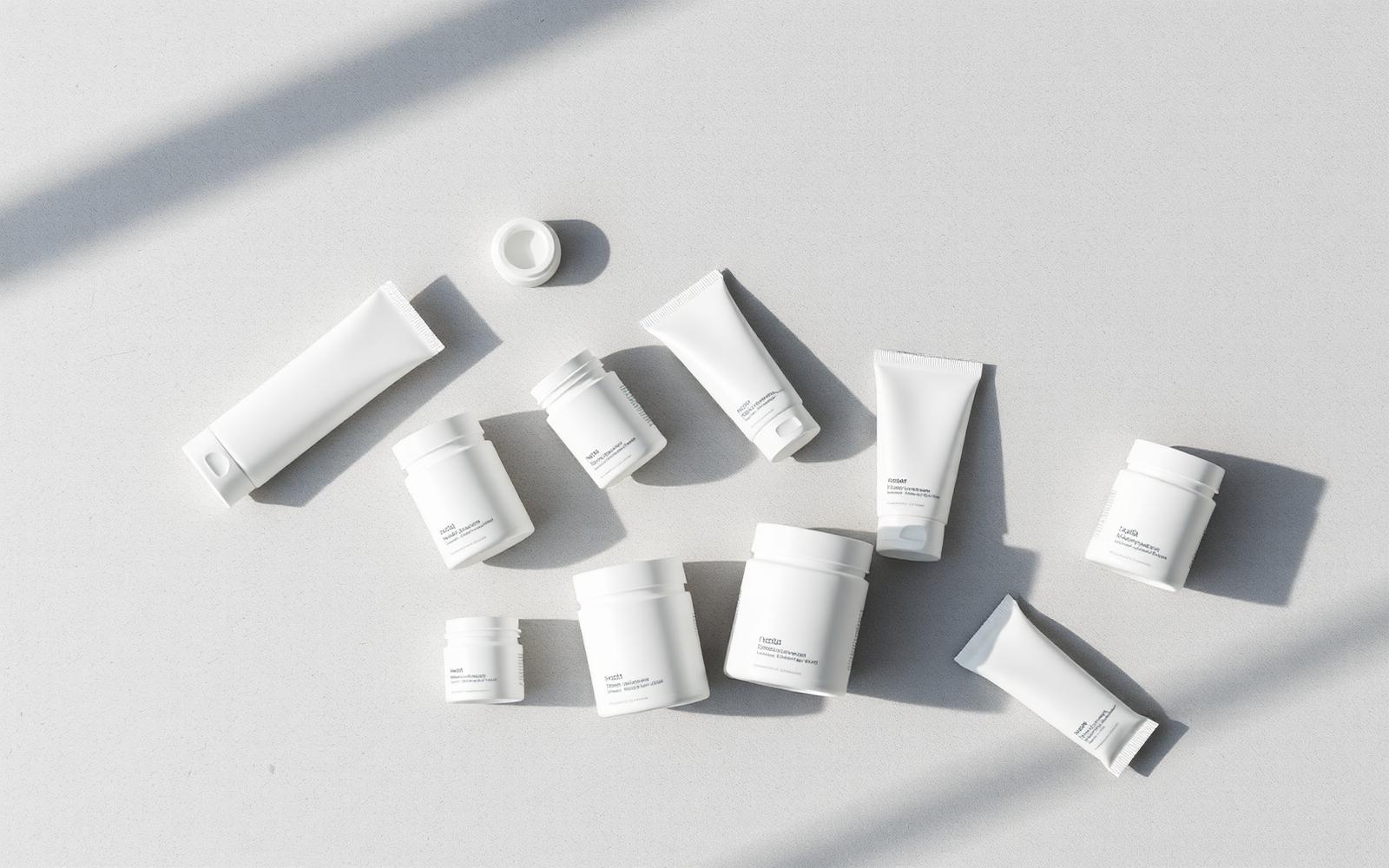 Unbedruckte Produktverpackungen (Musteraufbau)