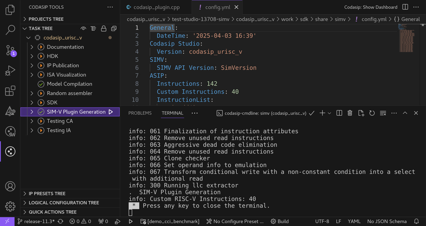 SIM-V-Plugin in Codasip Studio