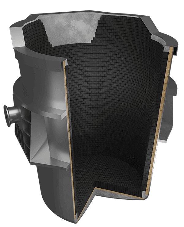 Refractory lining of hot metal ladle