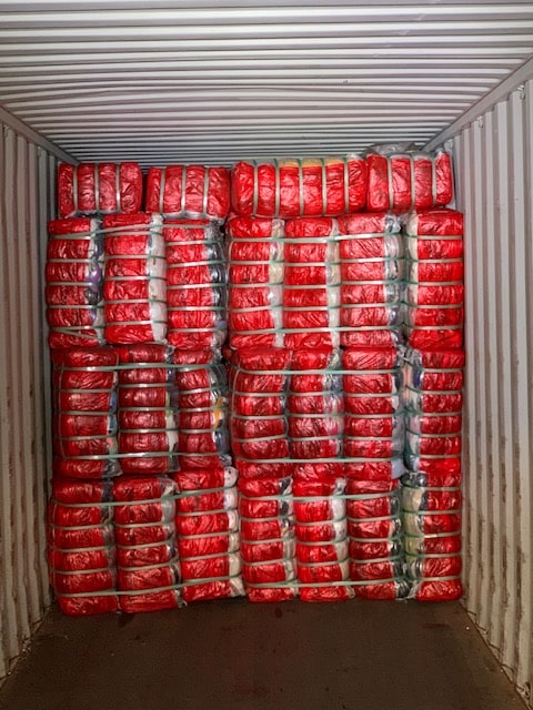 Textilballen im 40HC-Container