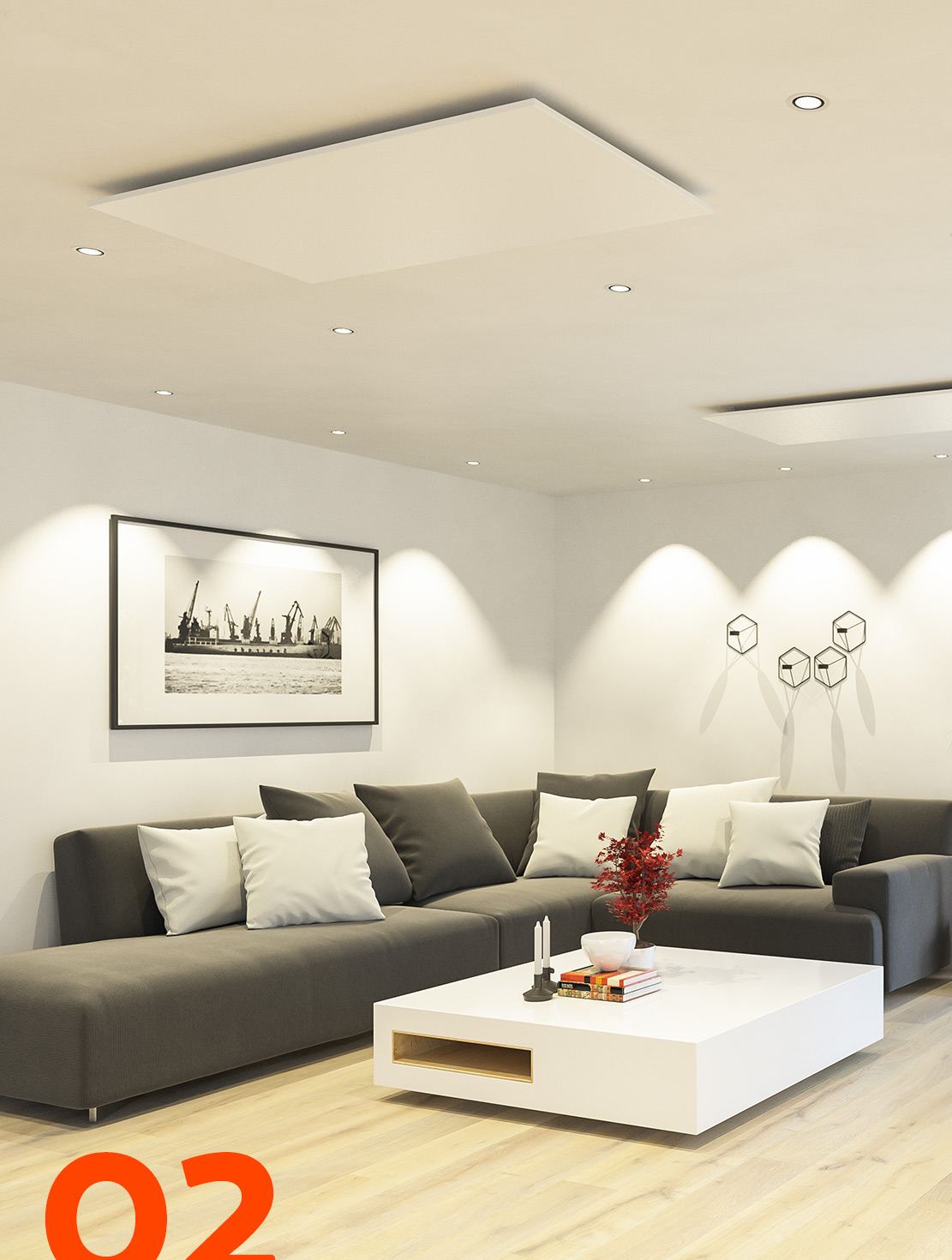 Infrarotheizung im Wohn- und Esszimmer