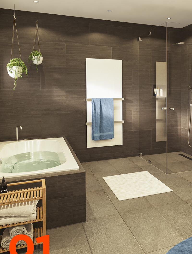 Infrarotheizung im Badezimmer