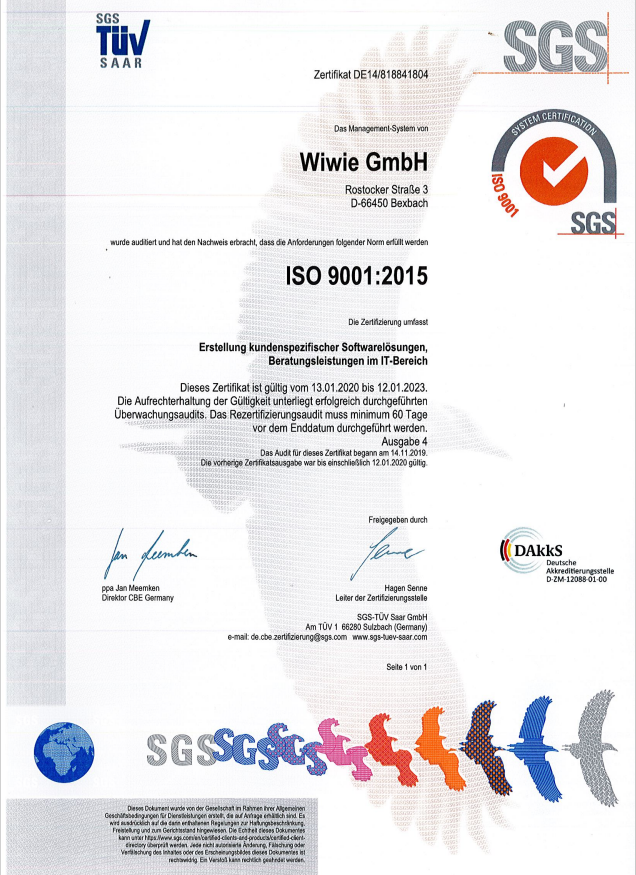 ISO 9001:2015 Zertifikat