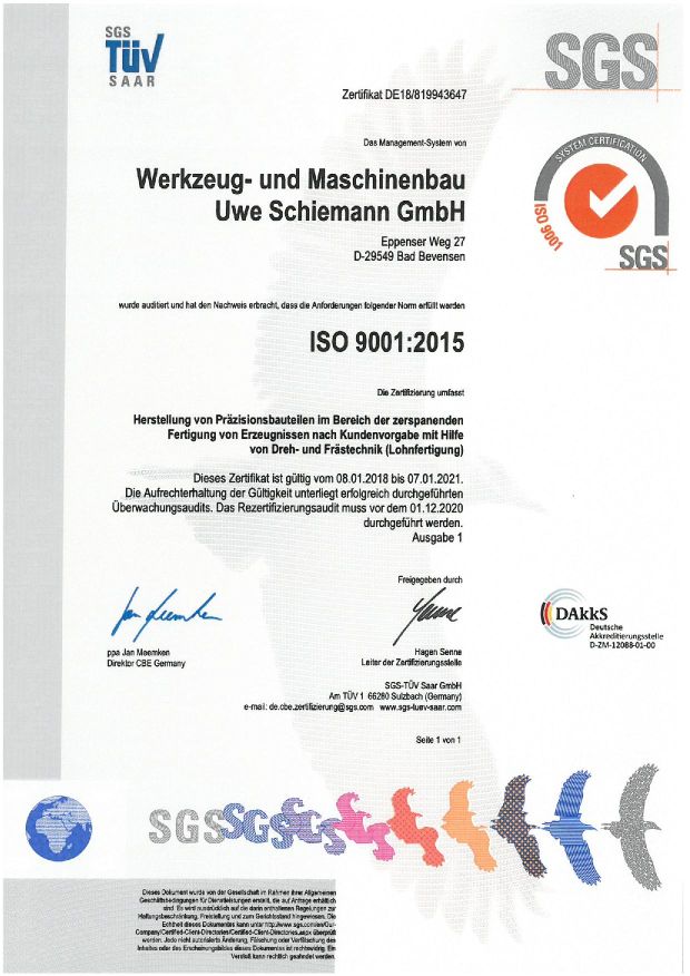 Erfolgreiche ISO 9001:2015 Zertifizierung (2017)