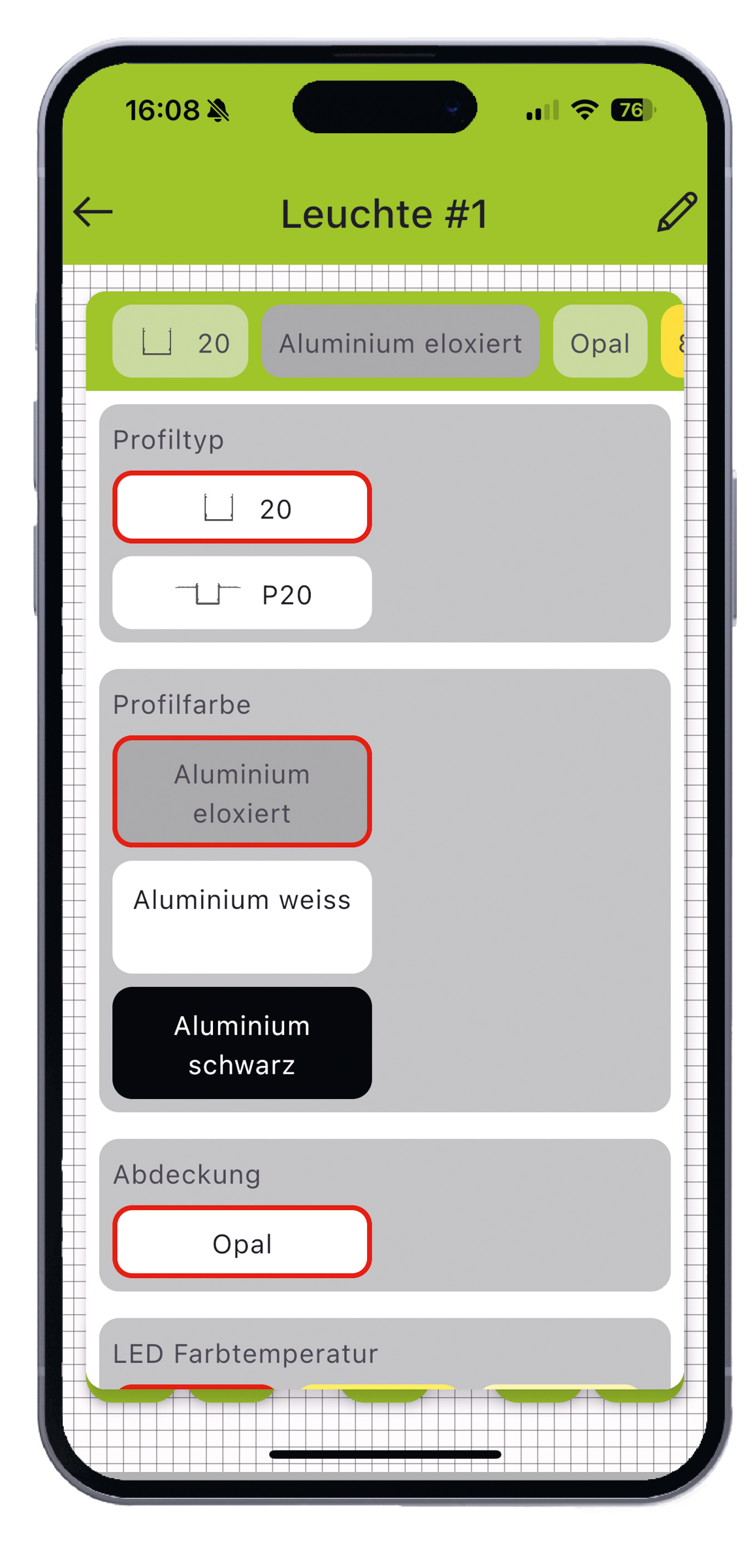 luxKIT App – Stücklistengenerierung