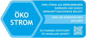 ÖKOSTROM-Siegel der KlimaInvest Green Concepts GmbH