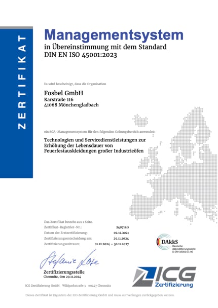 Zertifikat ISO 45001