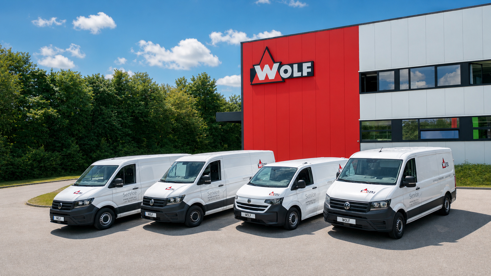 Service-Fahrzeuge im Kundendienst