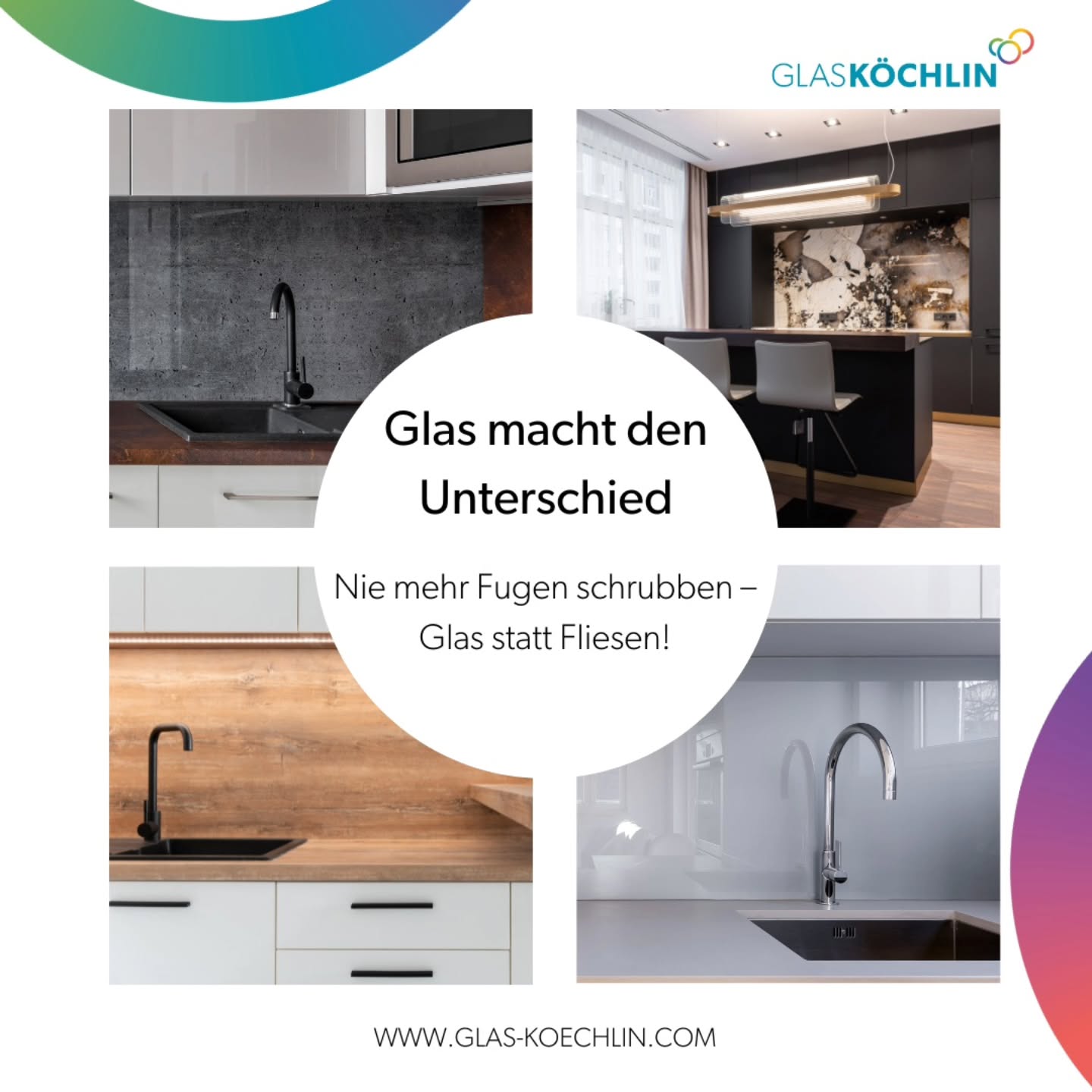 Küchenrückwand aus Glas