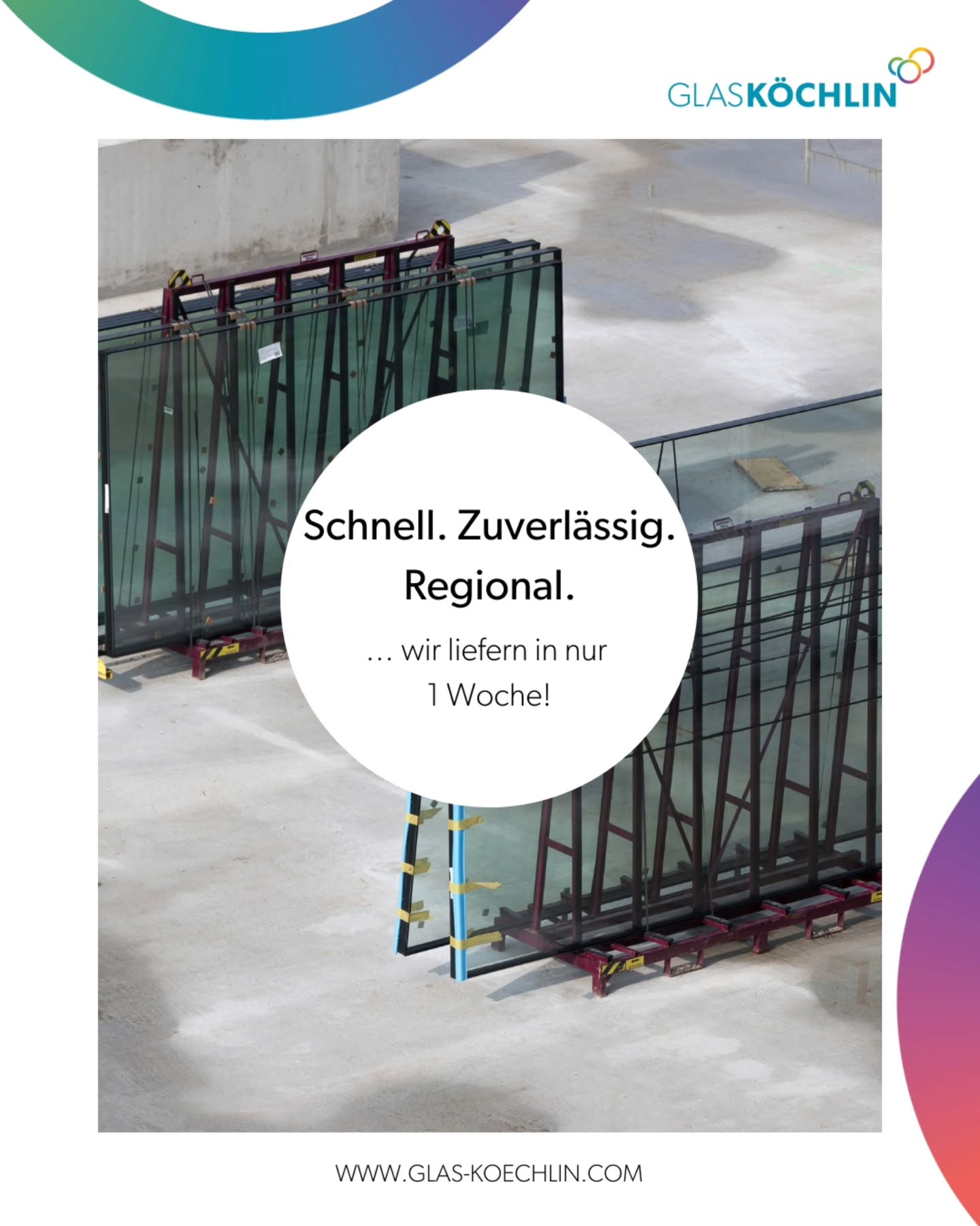 Regionale Auslieferung von Isolierglas und VSG