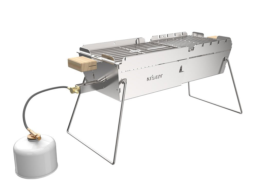 Knister Grill Gas Edelstahl, ausziehbar