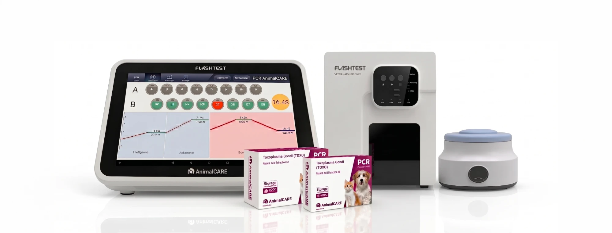 FlashTest-PCR-System mit Extraktionseinheit und Zentrifuge