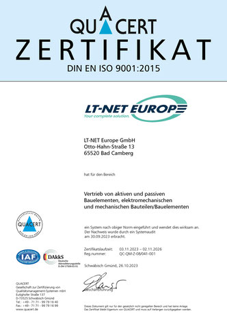 DIN EN ISO 9001:2015 Zertifikat
