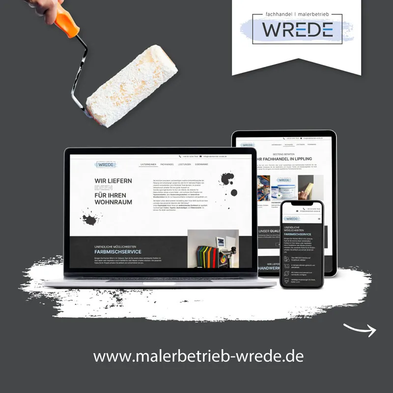 Webdesign-Referenz Malerbetrieb Wrede