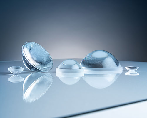 LED-Optiken aus Glas mit strukturierter Planfläche