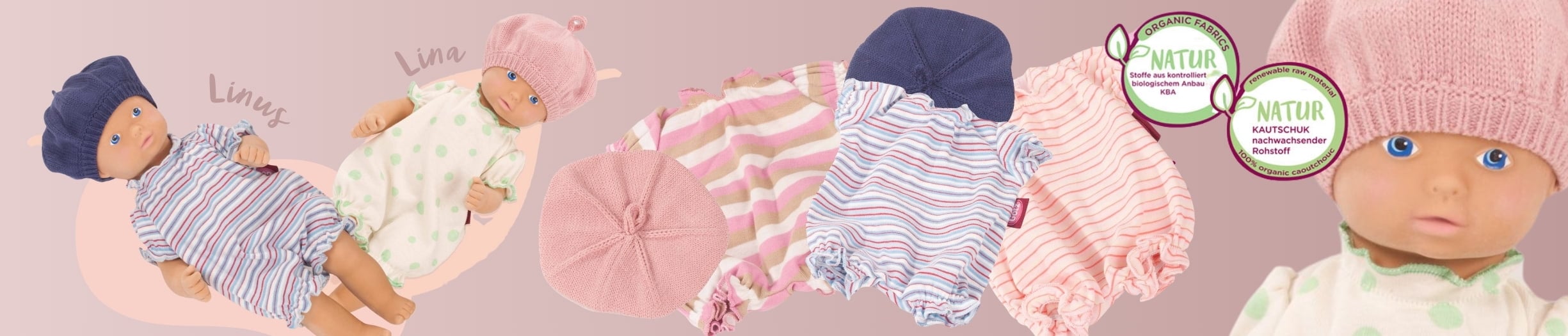 Organic Babypuppe aus Naturkautschuk