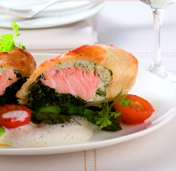 Lachs im Blätterteig