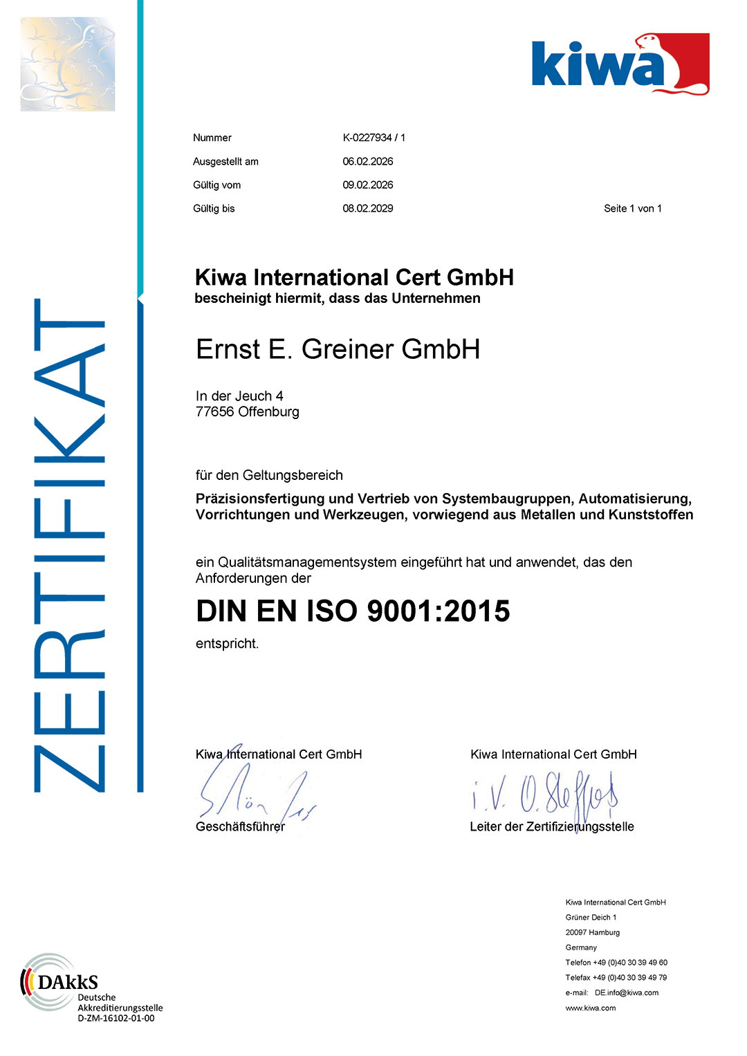 ISO-9001-Zertifikat