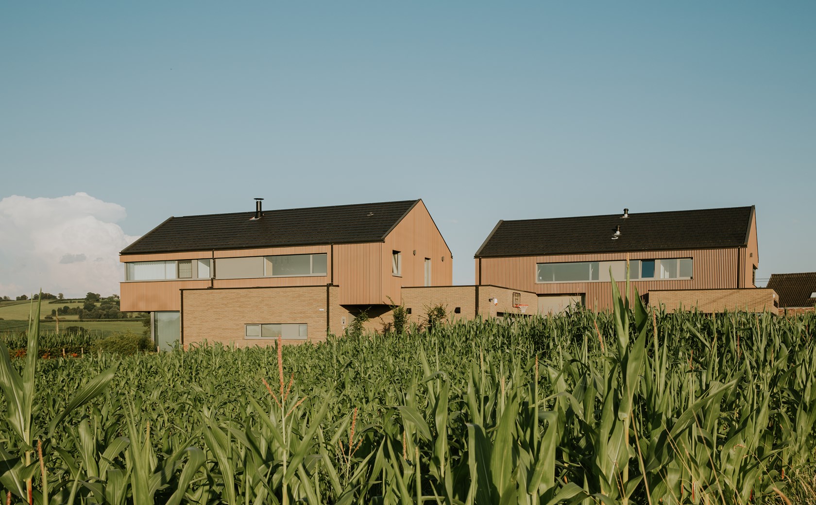 Fassadenverkleidung aus Aluminium-Holz-Verbund