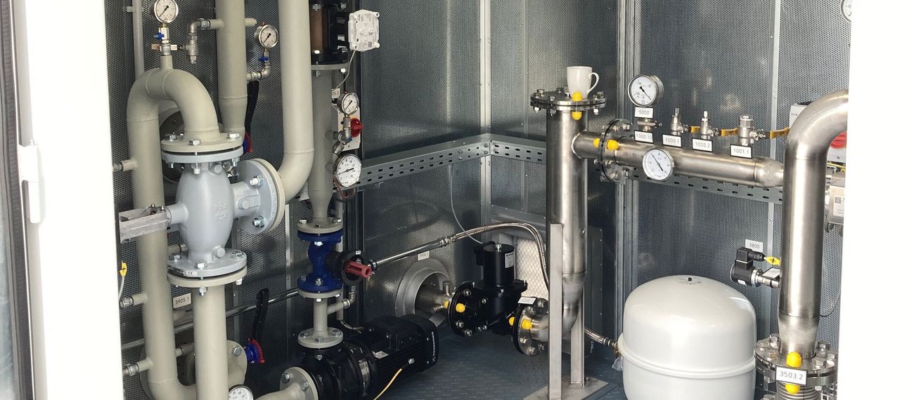 Gassammel-/Gasförderstation in Containerbauweise