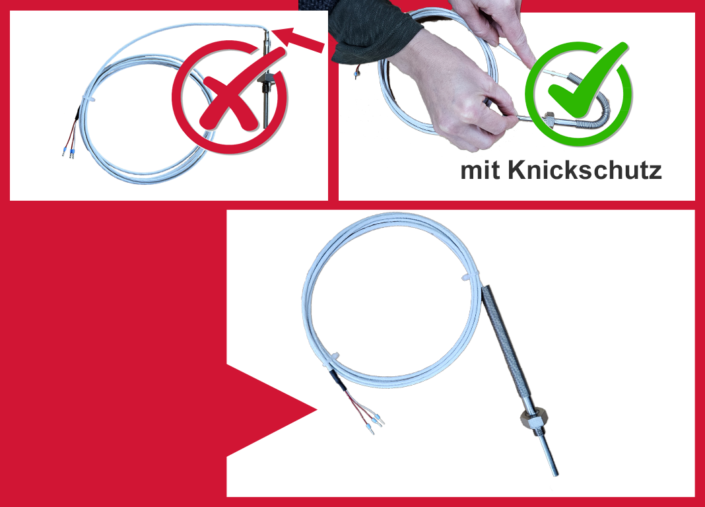 Temperaturfühler mit Kabel-Knickschutz