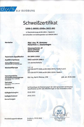 Zertifizierung nach DIN EN 1090