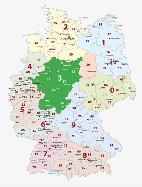 Versorgungsgebiete in Hessen und Niedersachsen