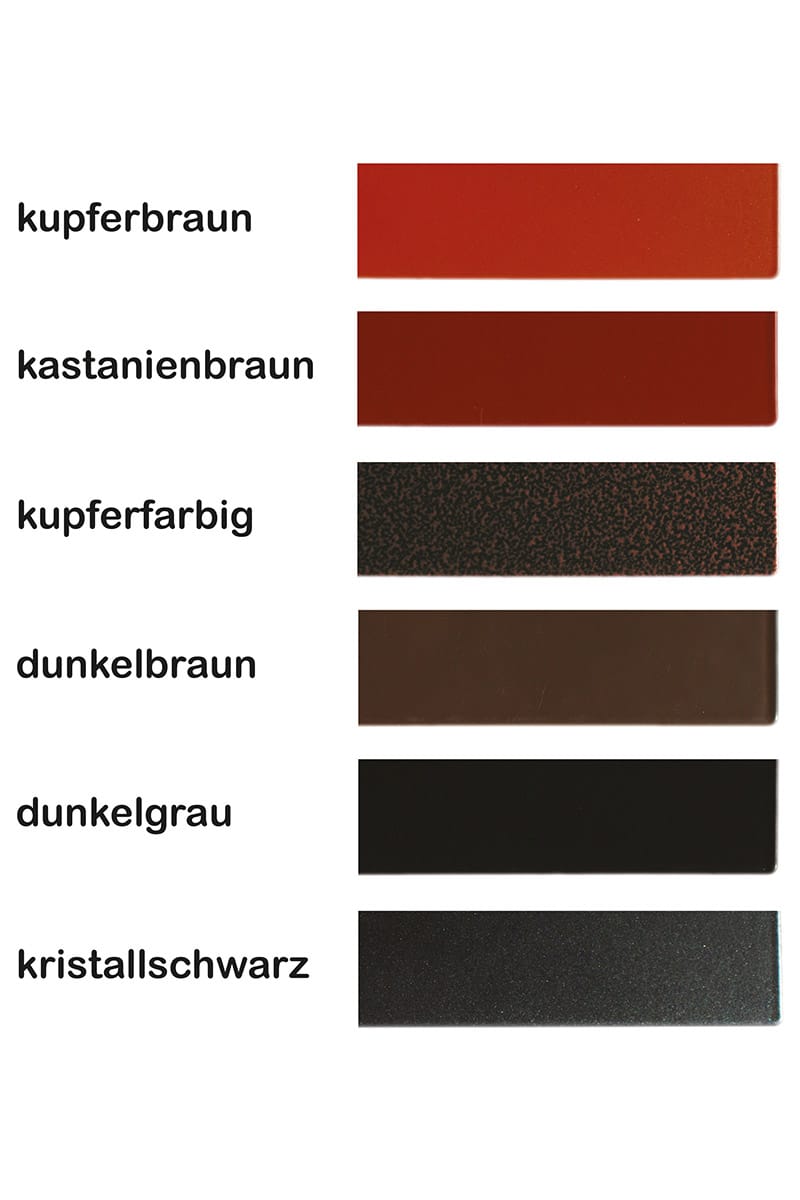 Farbvarianten der Pulverbeschichtung