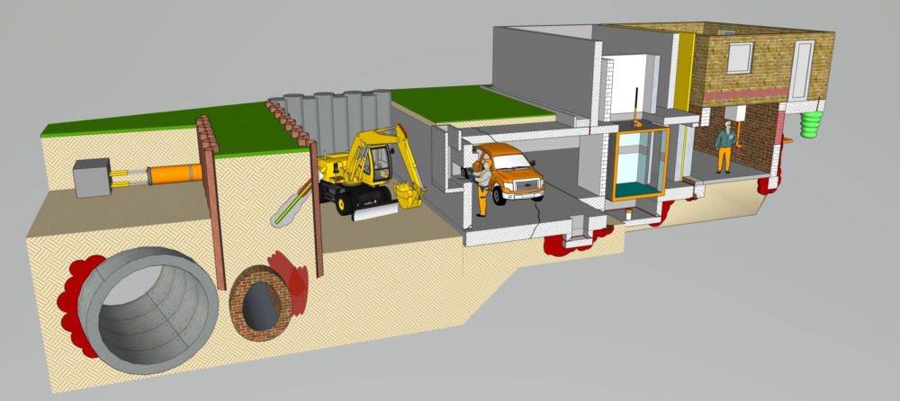 Bau-Arbeitsfelder (3D-Skizze)