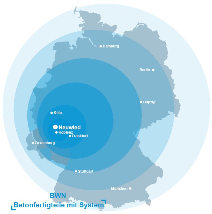 Liefergebiete von BWN Neuwied