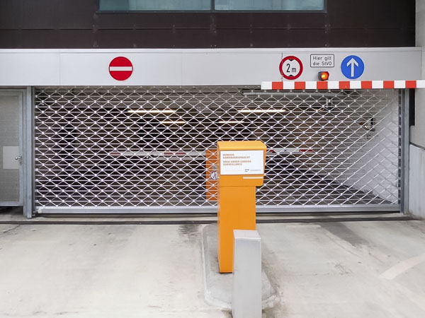 Security grille, underground car park