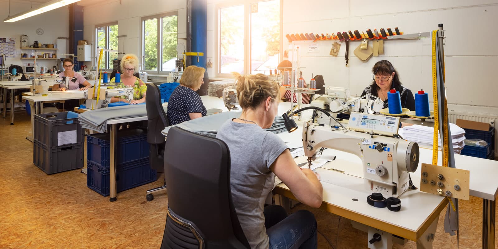 Industrielles Nähen in der Näherei