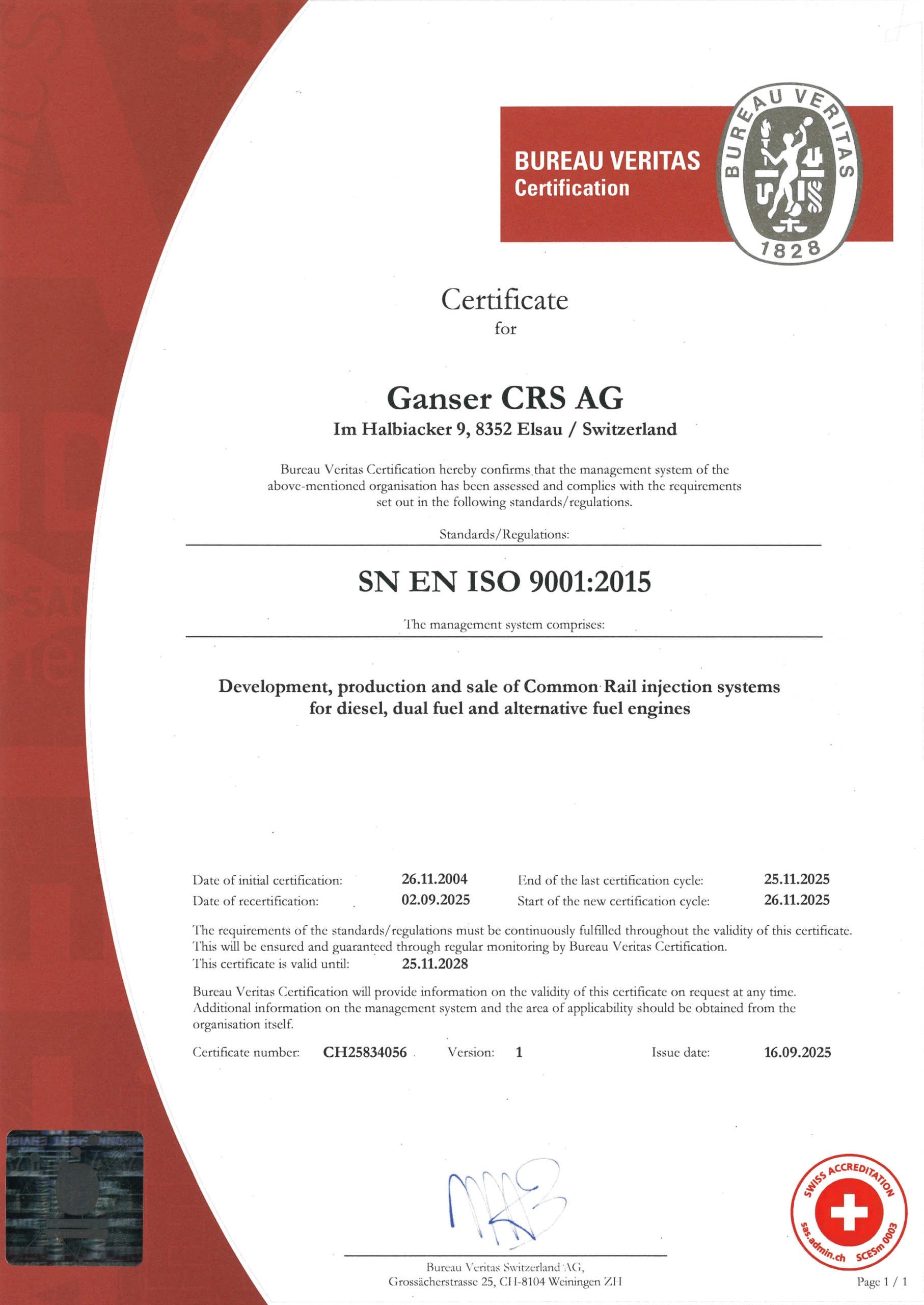 ISO-9001-Zertifikat