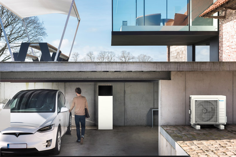 Heiztechnik in der Garage
