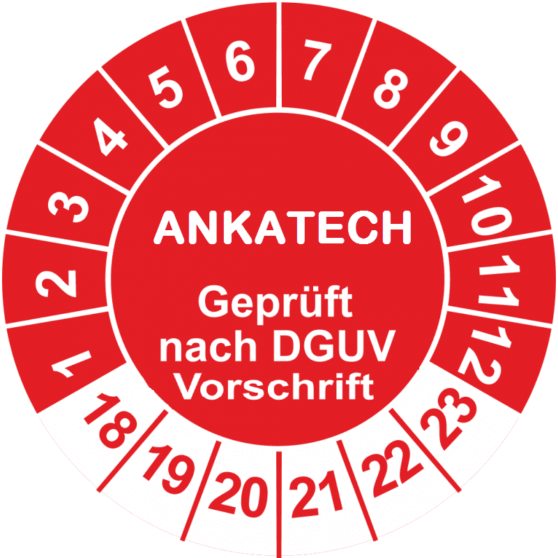 Prüfplakette für geprüfte Betriebsmittel (E-Check / DGUV V3)