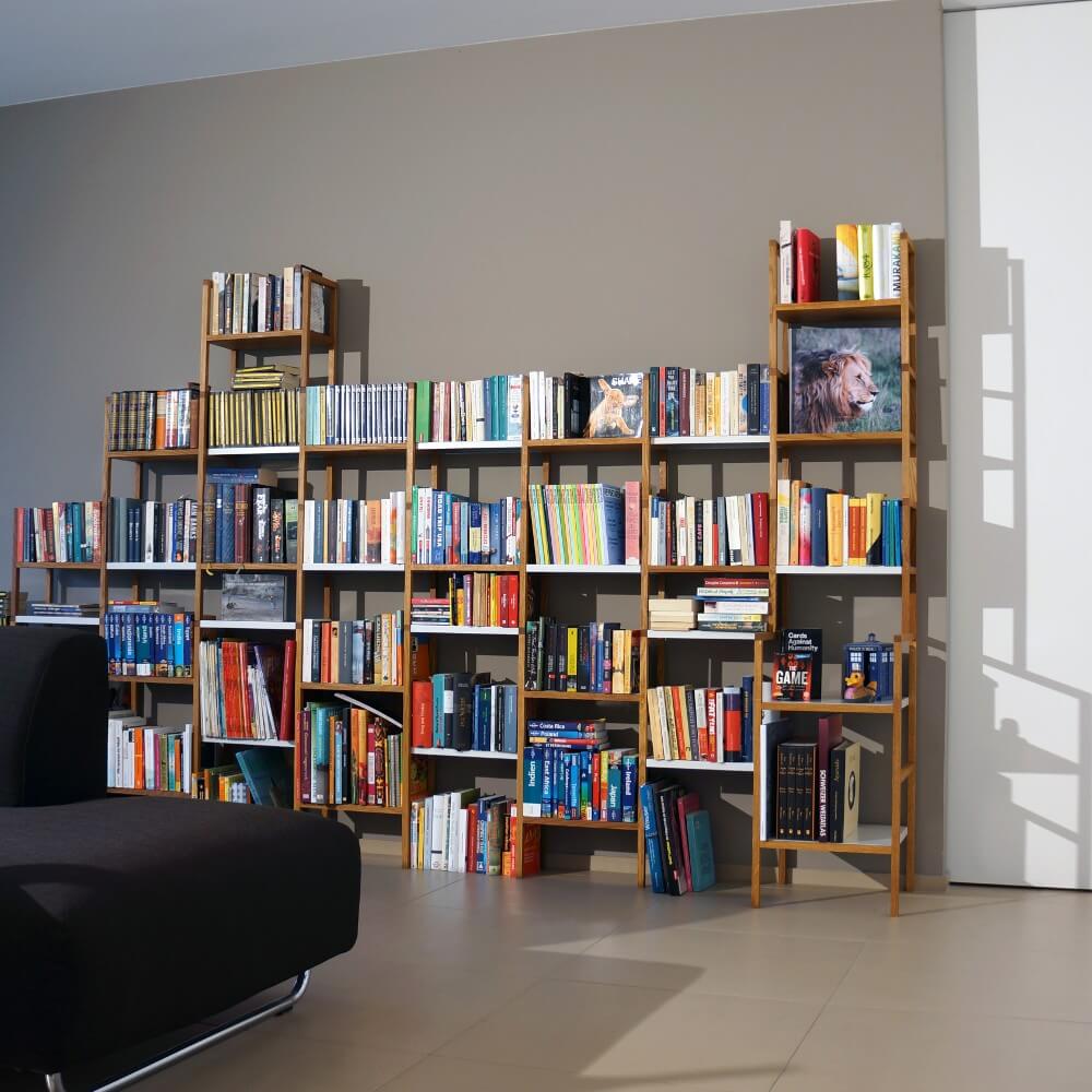 Bücherregal (219 × 180 × 20 cm, Eiche geölt)