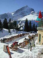 Liegelandschaft mit Ski