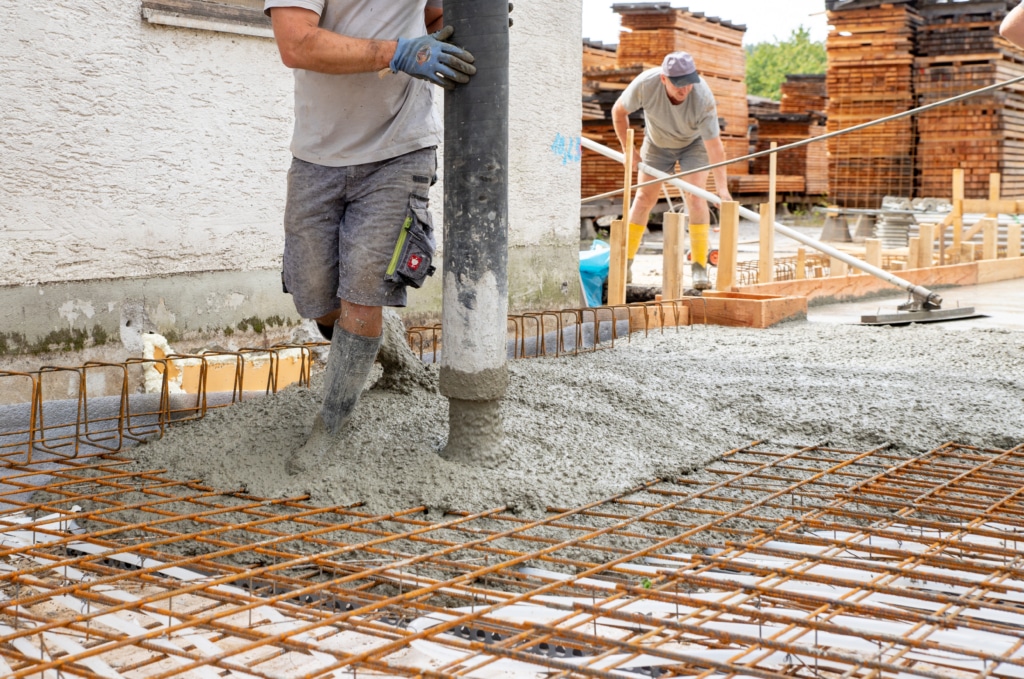 Betonförderpumpe im Einsatz
