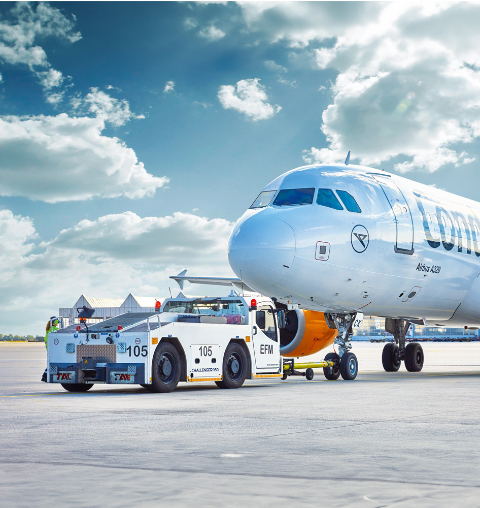 Pushback-Traktor im Einsatz