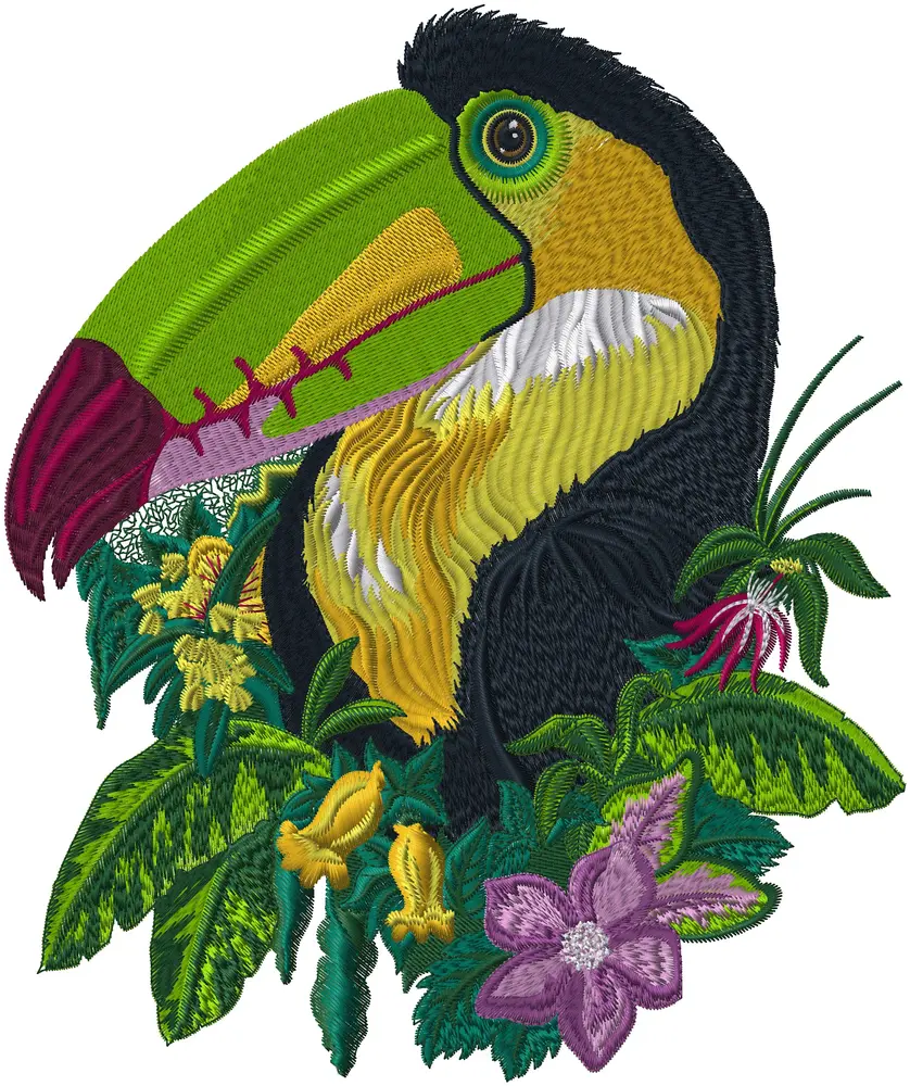 Wildlife embroidery motif