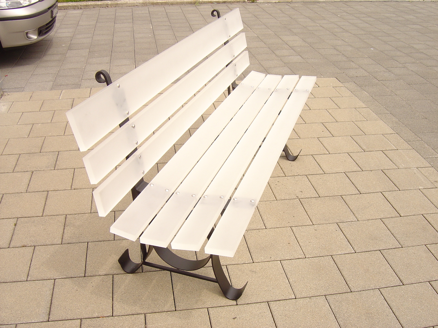Plexiglas garden bench