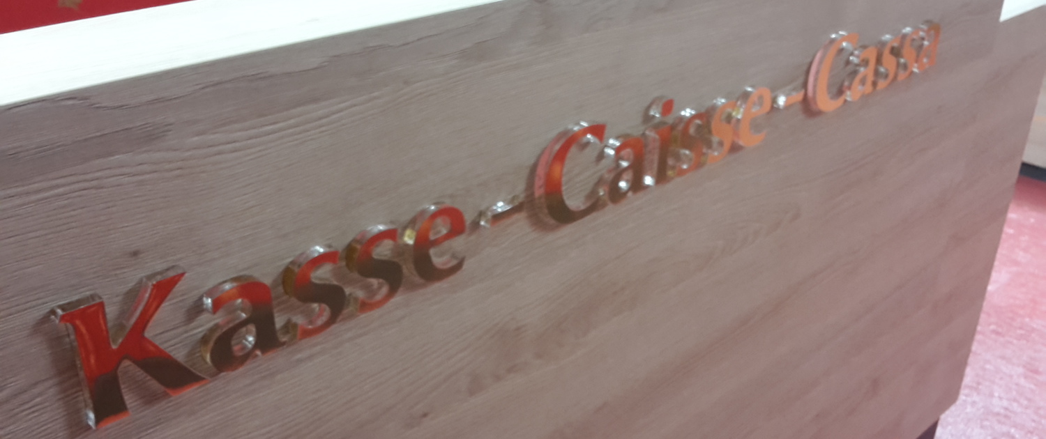 Plexiglas lettering